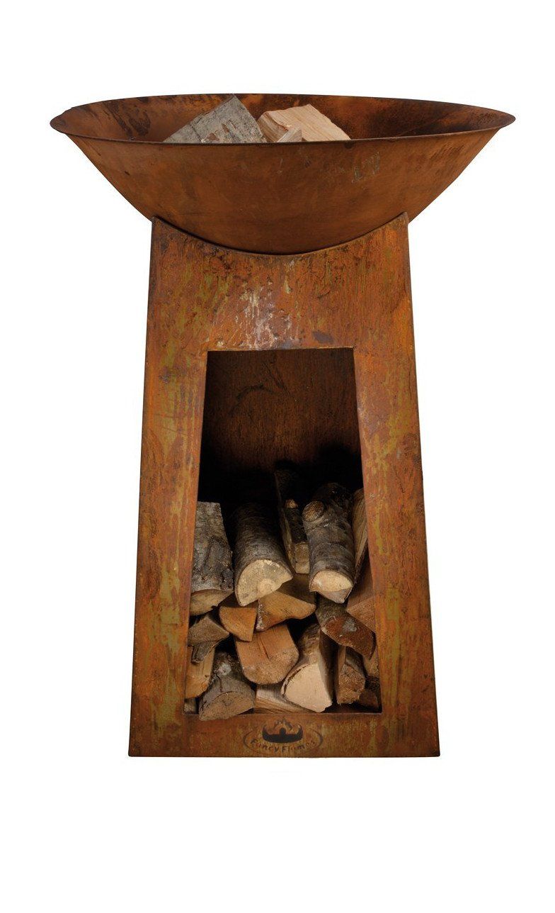 Esschert Feuerschale mit Holzlager (H 112 cm)