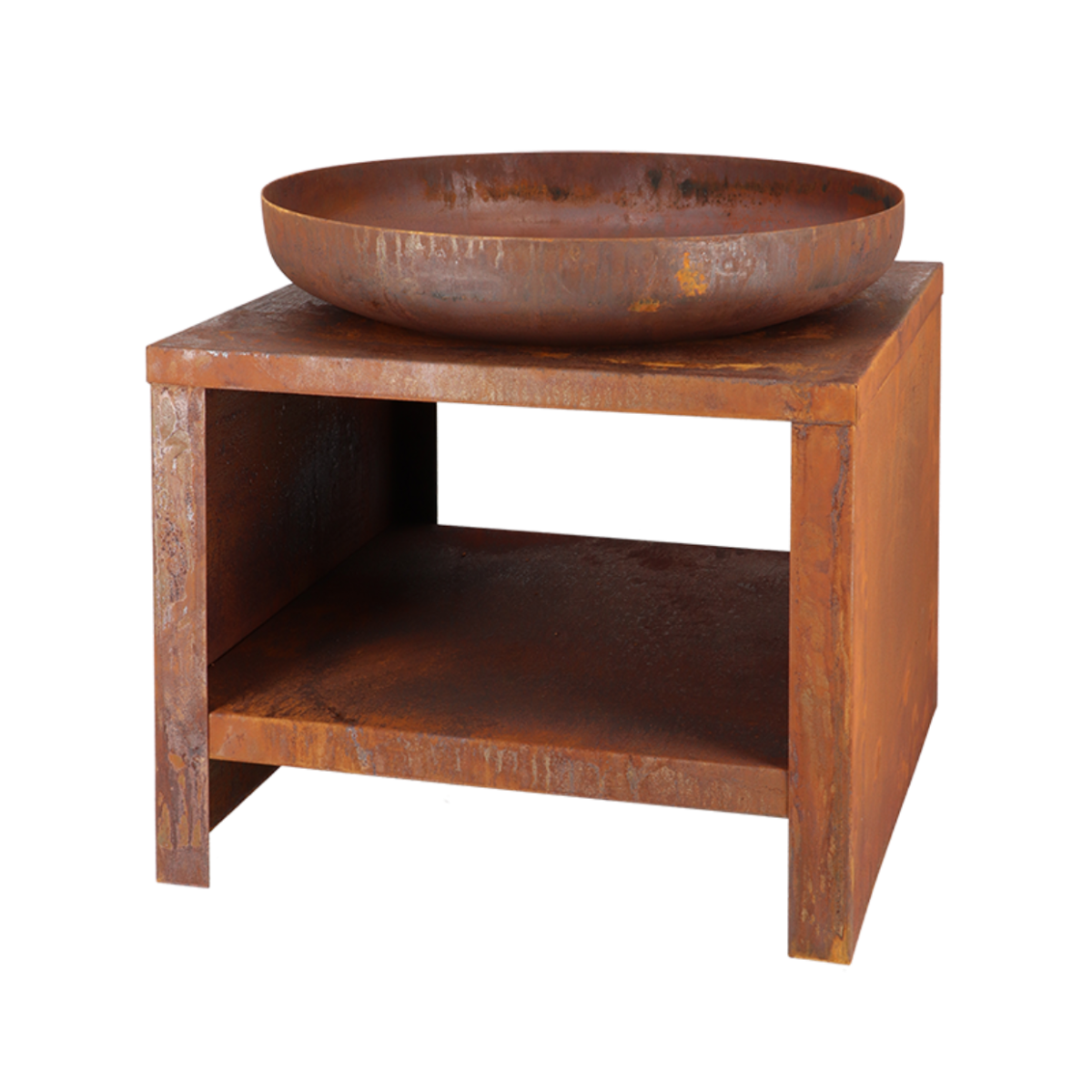 Esschert Feuerschale mit Holzlagerung 60 cm Rust