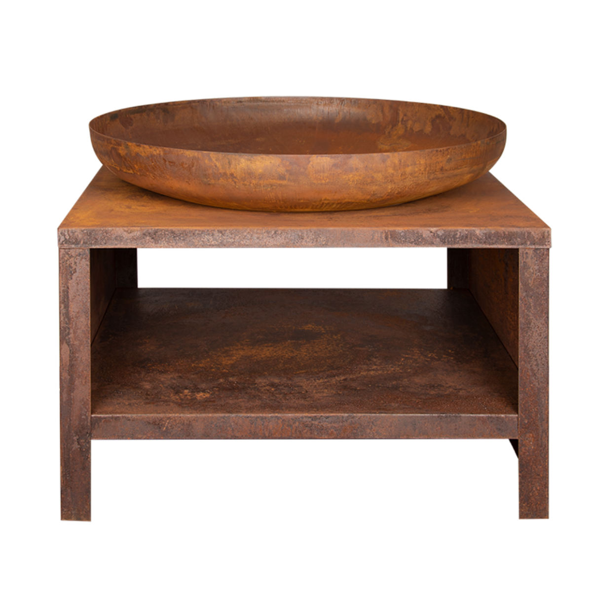Esschert Feuerschale mit Holzlagerung 80 cm Rust