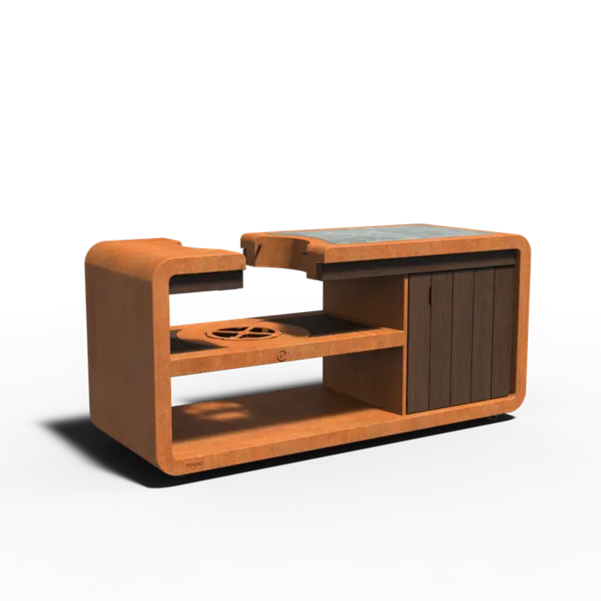 FORNO Kamado-Station Cortenstahl