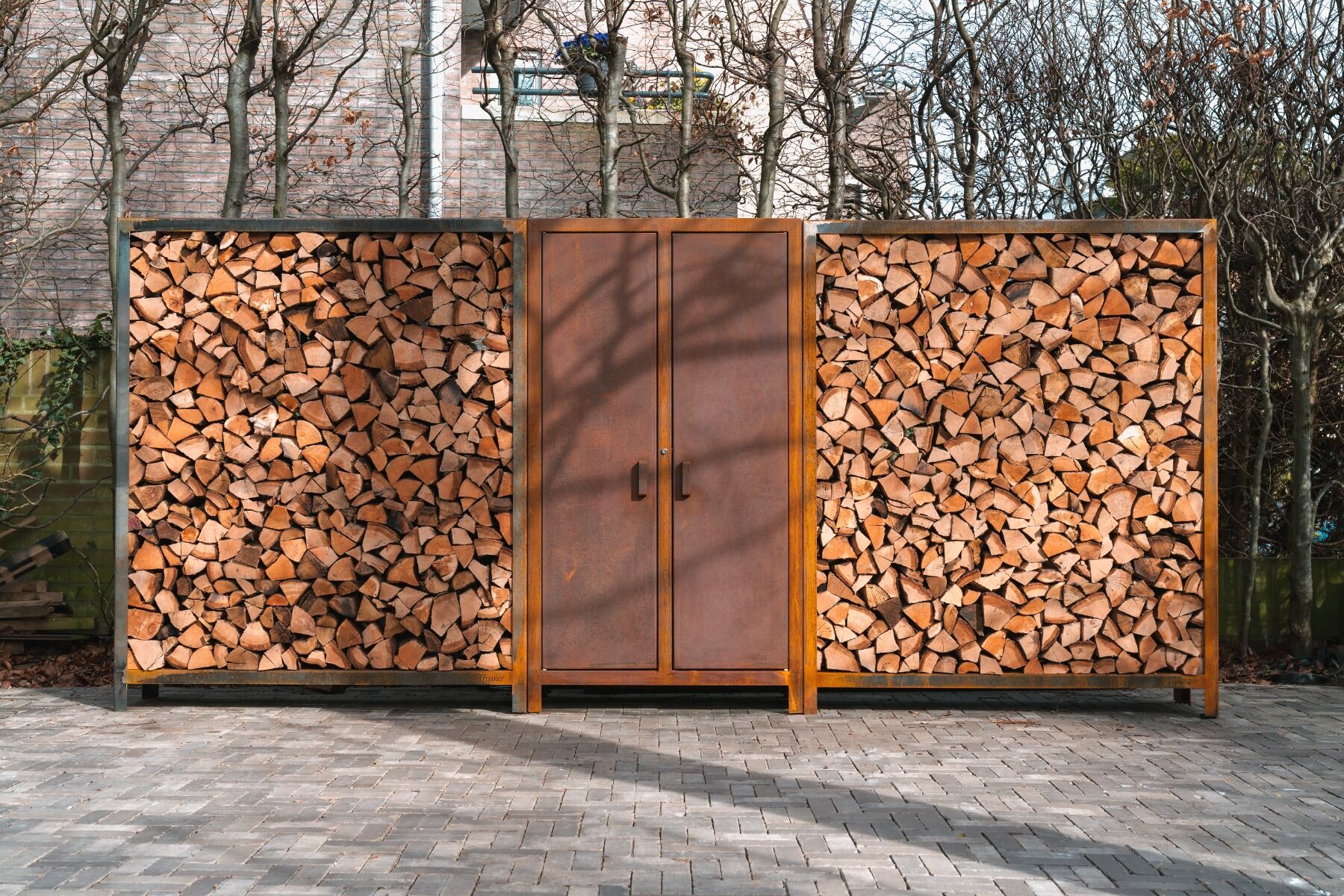 FORNO Holzlager Cortenstahl (7 Größen)