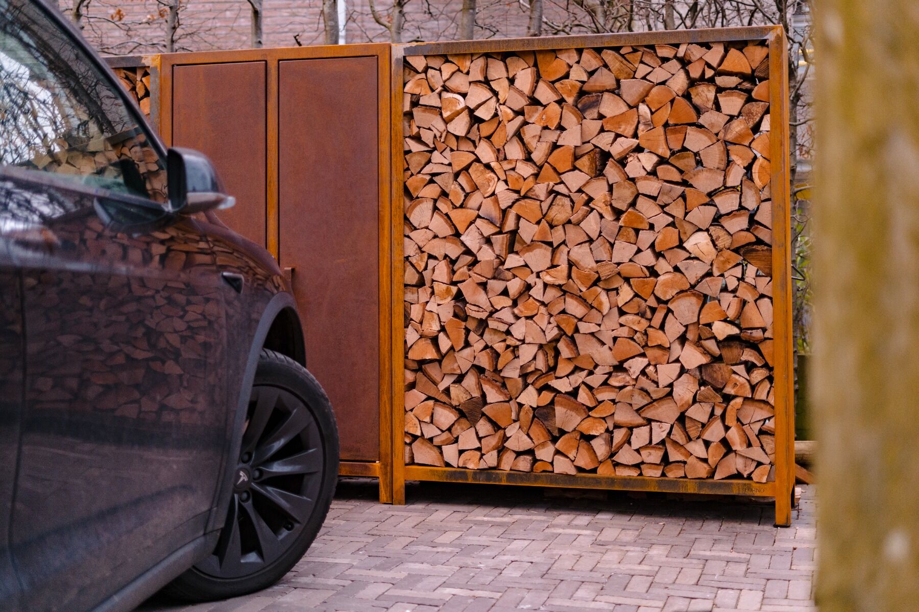 FORNO Holzlager Cortenstahl (7 Größen)