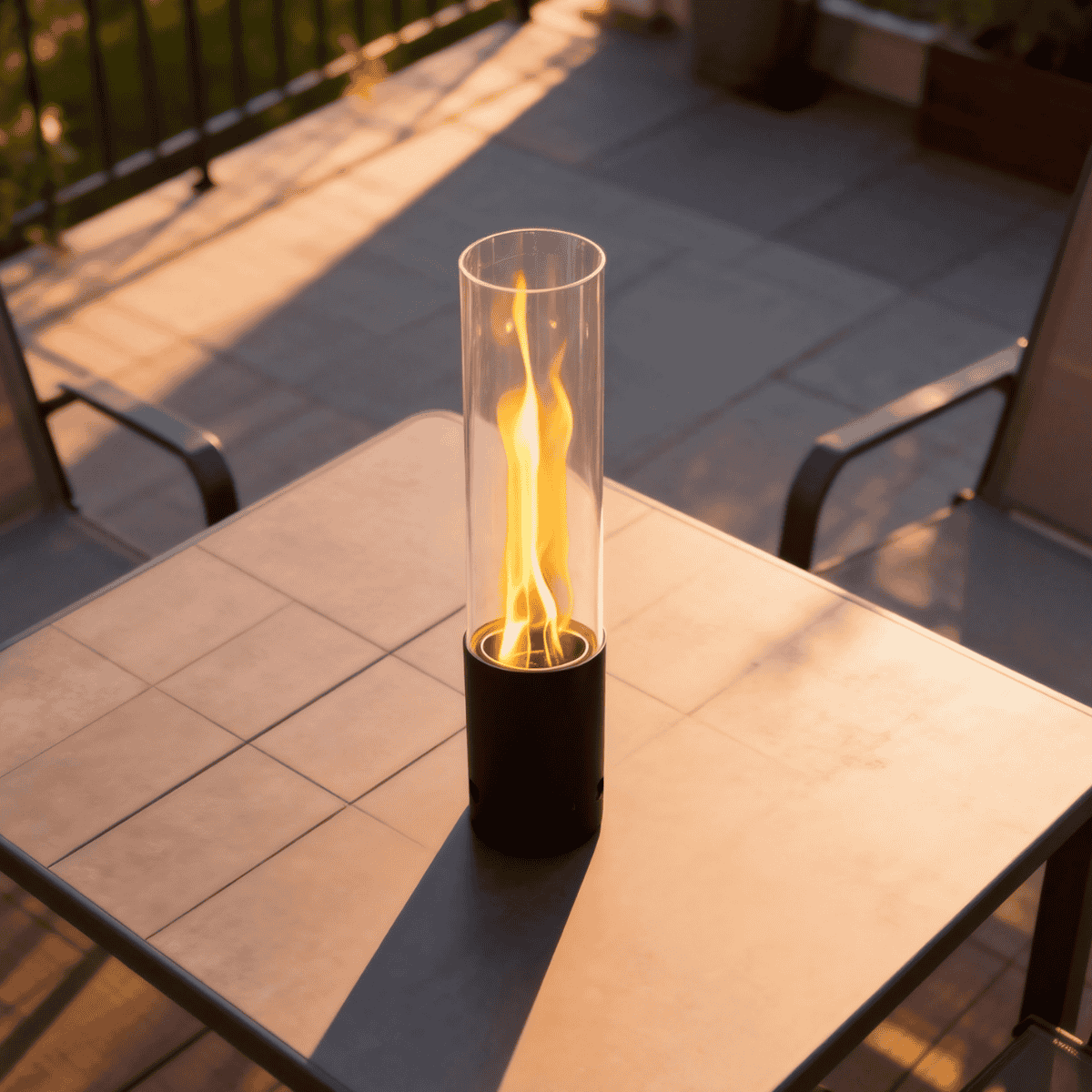 Green Flame Tischfeuer schwarz