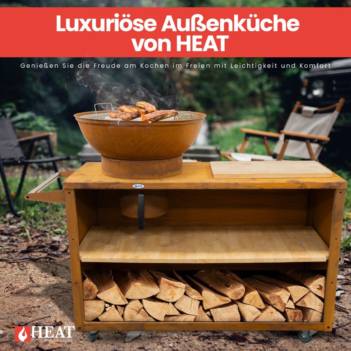 HEAT Trolle Outdoor-Küche Rost