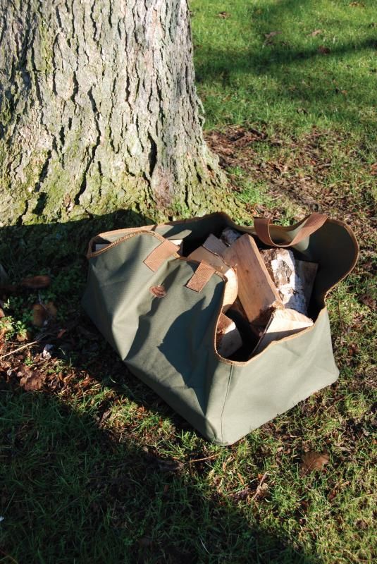 Esschert Brennholztasche mit Halter in Geschenkschachtel