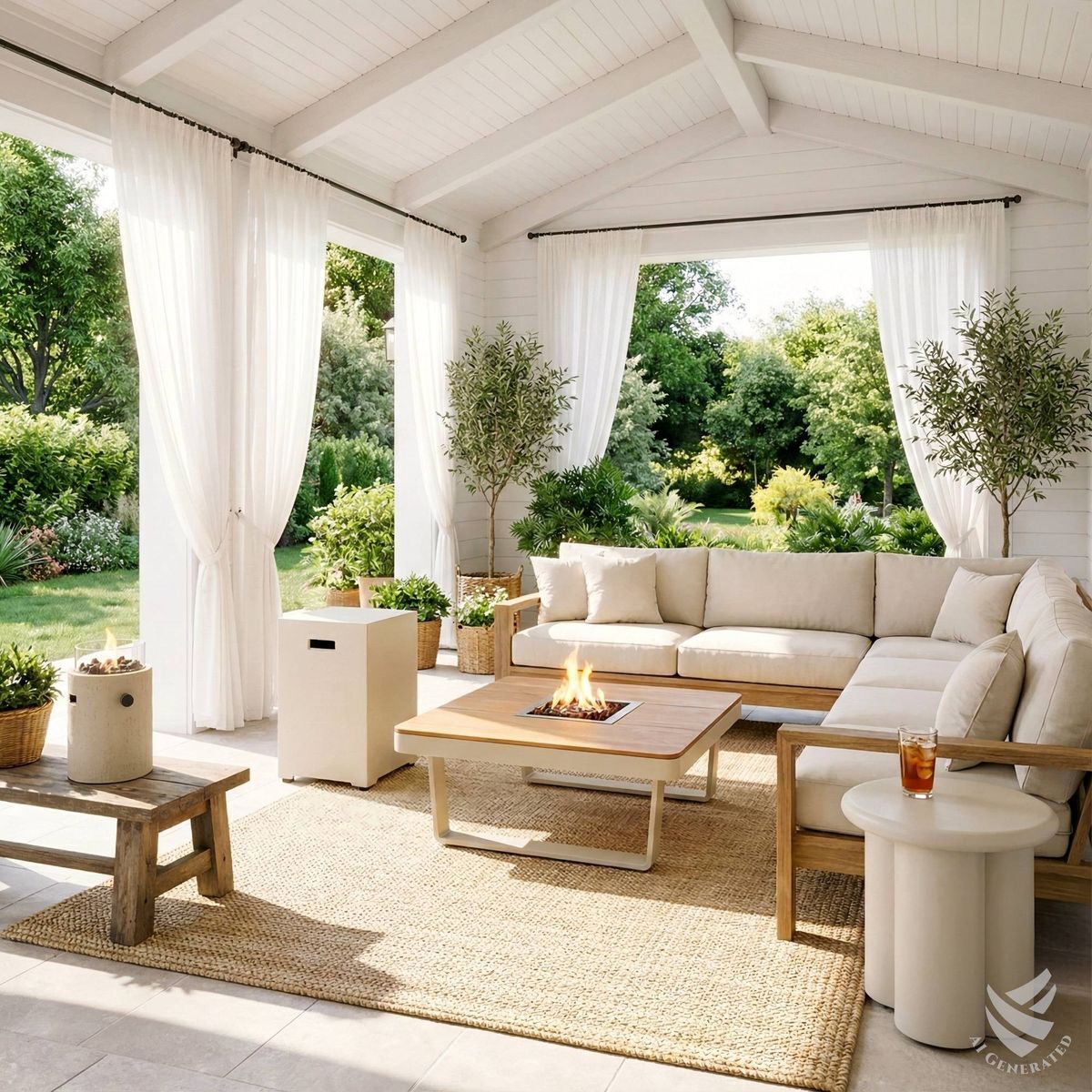 Happy Cocooning Feuertisch Horizon 95 beige