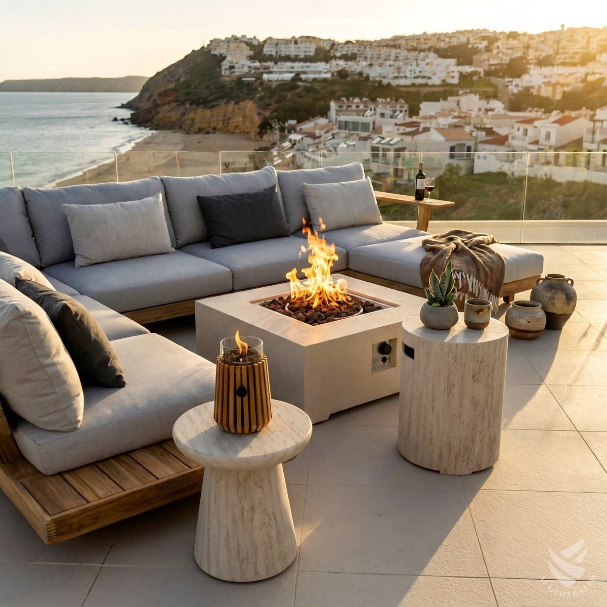 Happy Cocooning Beistelltisch Round Travertin