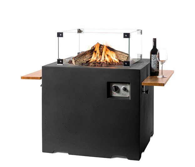 Happy C. Feuertisch Quadratisch Schwarz L&D 