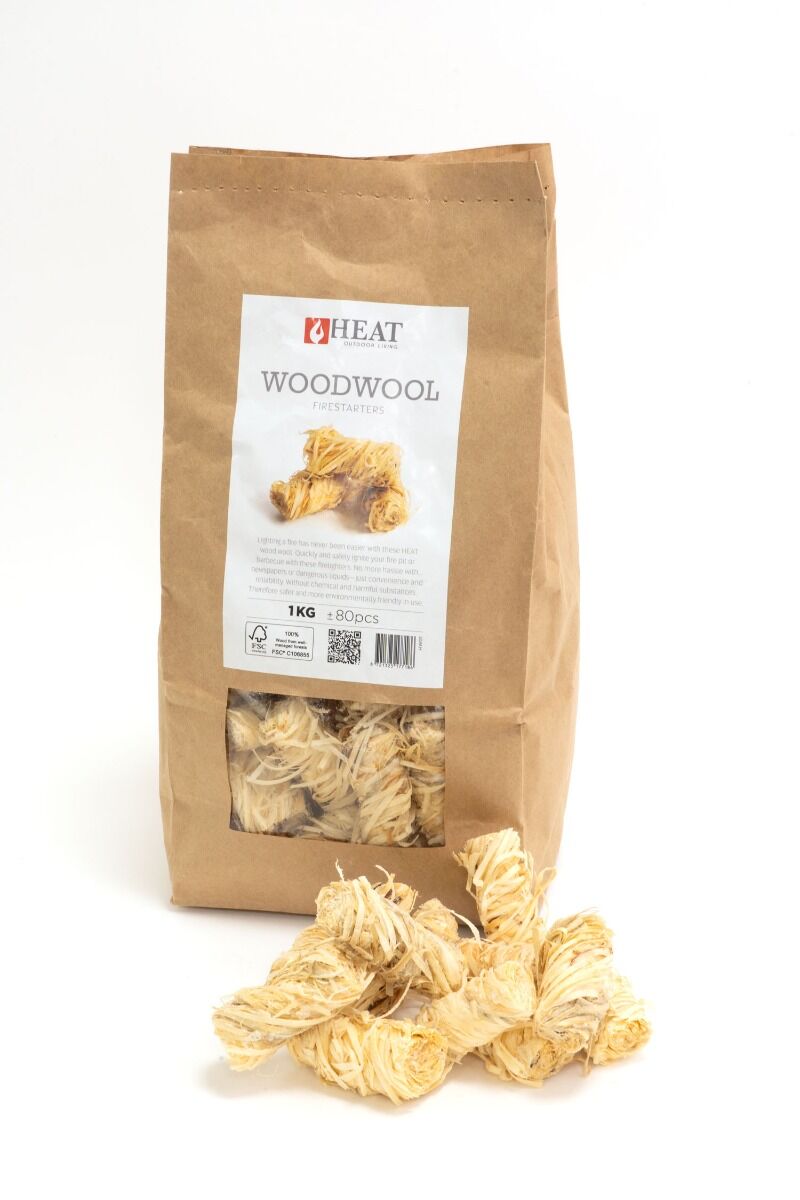 HEAT Outdoor Living Holzwolle Anzündspäne 1 kg - 85 Stück HEAT Outdoor Living Holzwolle Anzündspäne 1 kg - 85 Stück