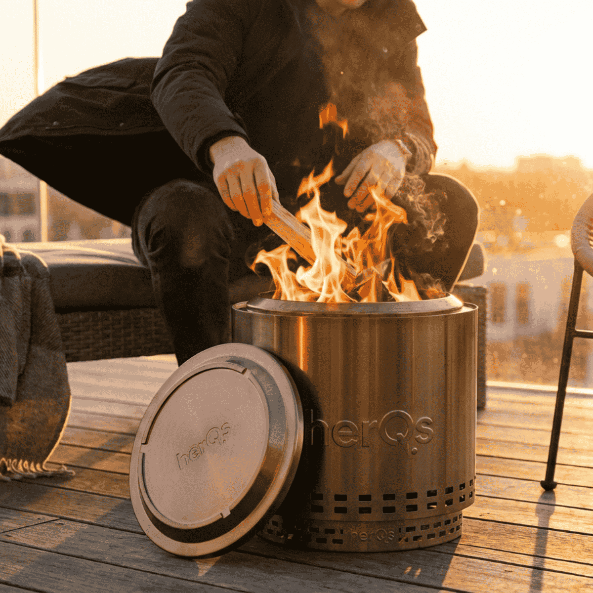 HerQs Deckel für Feuerkorb Cozy
