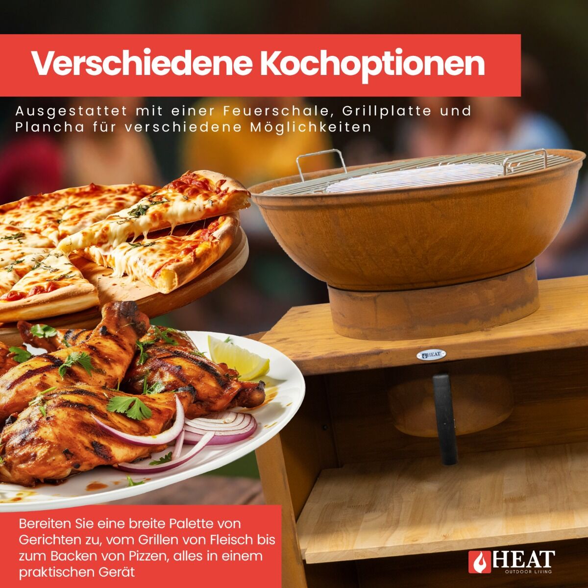 HEAT Trolle Outdoor-Küche Rost