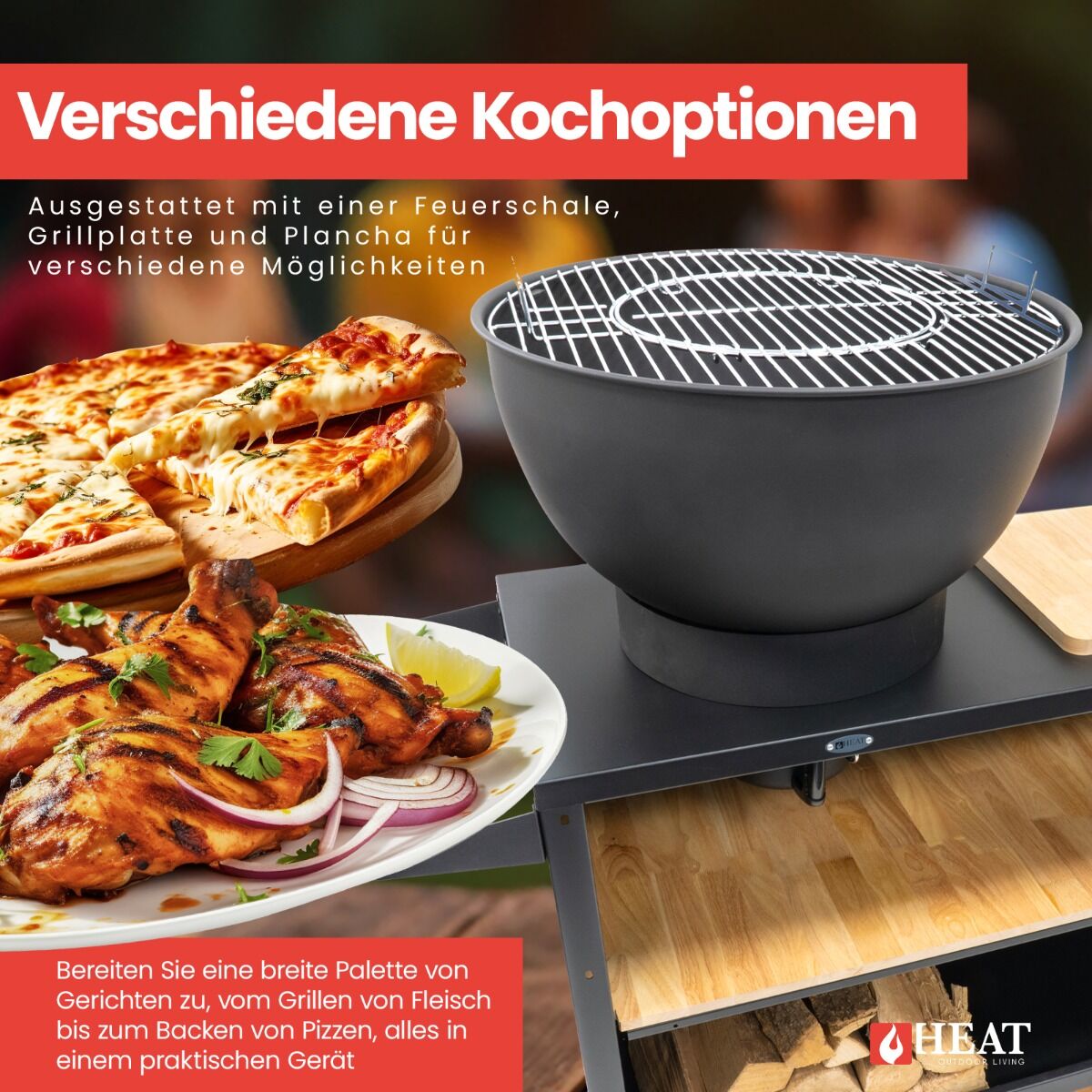 HEAT Trolle Outdoor-Küche Schwarz