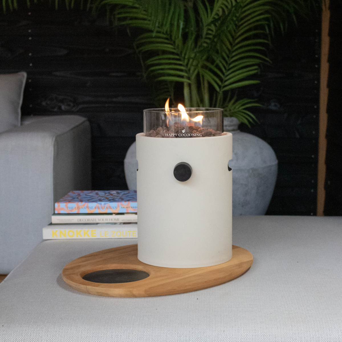Happy Cocooning Tischfeuer Lumi Steel beige