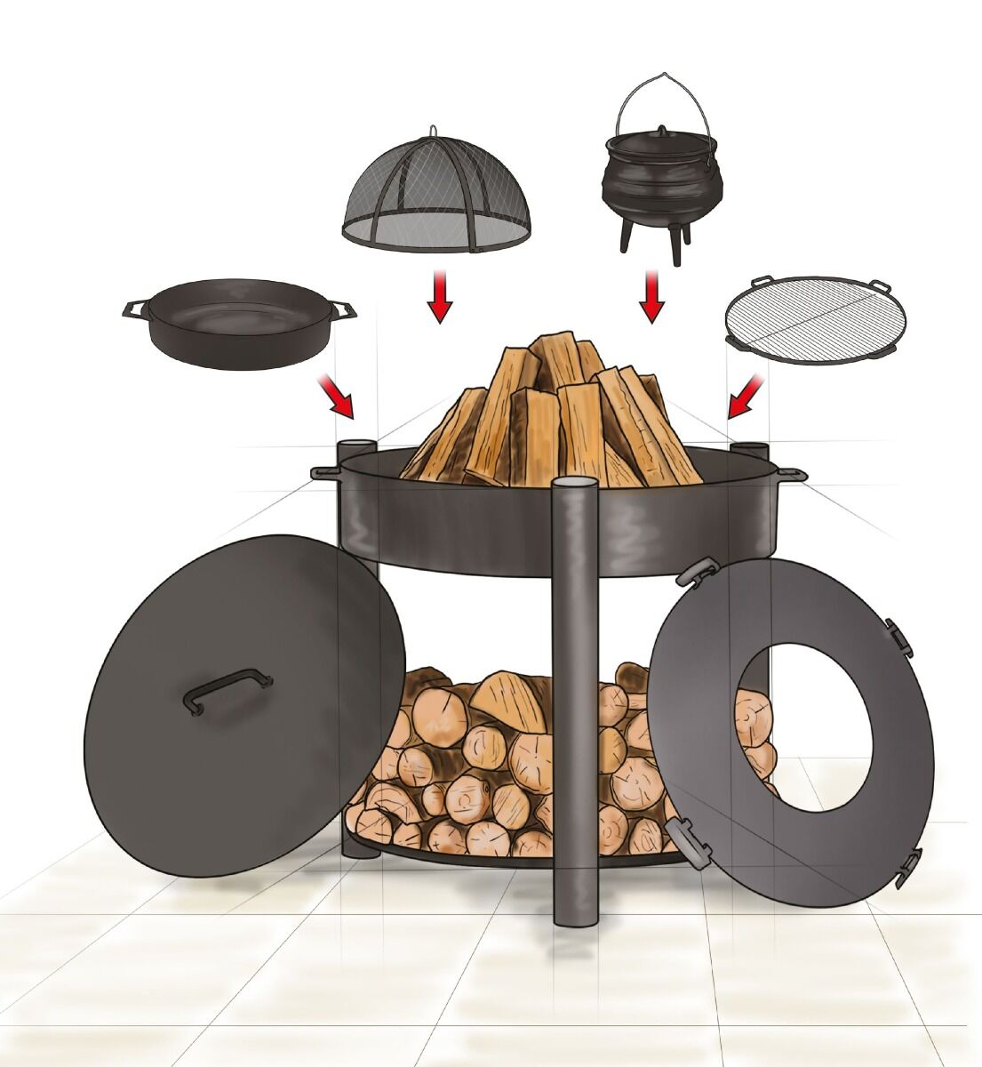 CookKing Feuerschale Montana 80 cm hoch