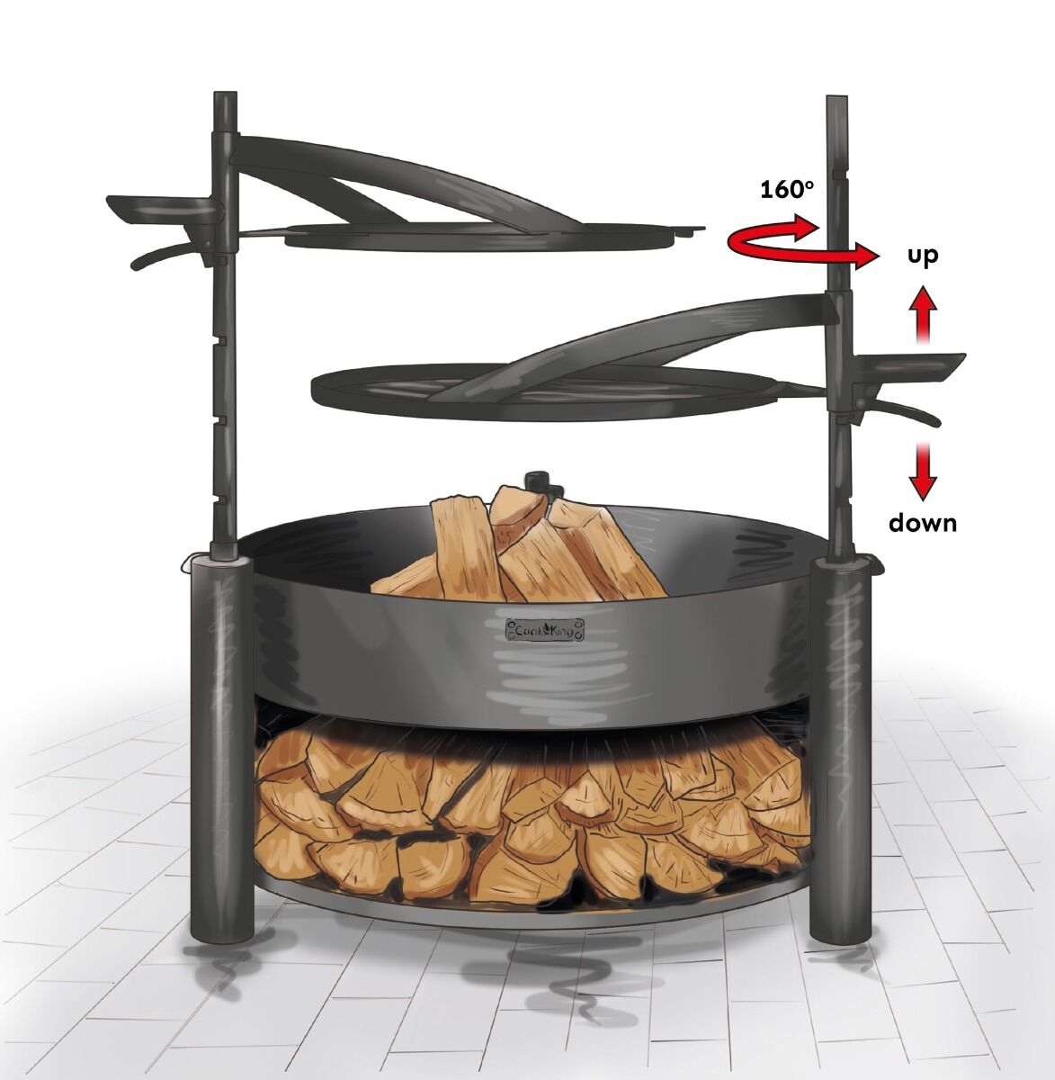 CookKing Multi-Funktions-Feuerschale Montana X mit Grillrost 60 cm