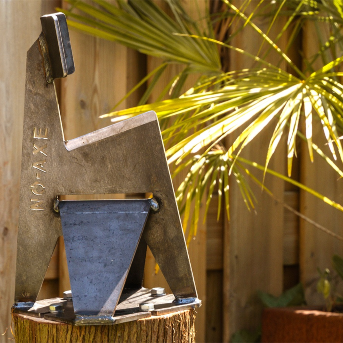 NO-AXE Holzspalter Blankstahl mit Hammer
