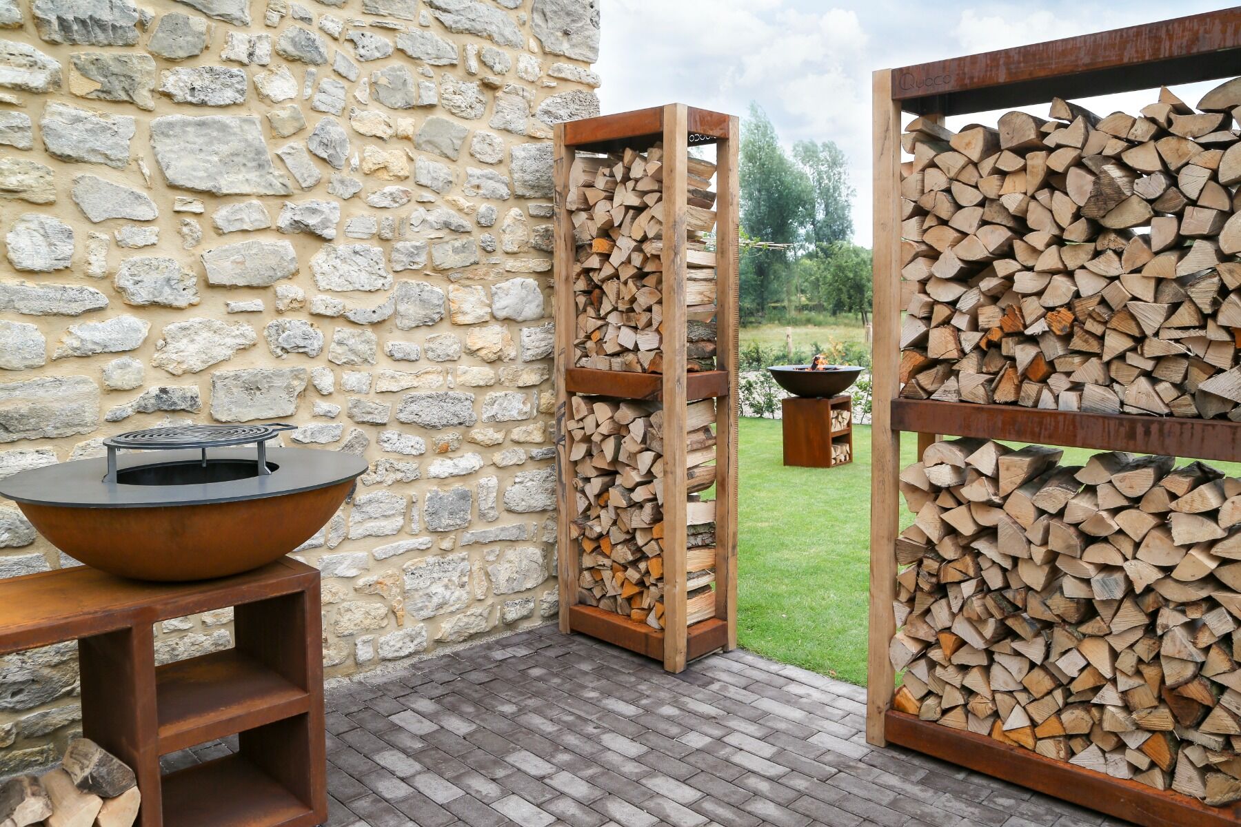Quoco Holzlagerung Cremagliera Corten (3 Größen)