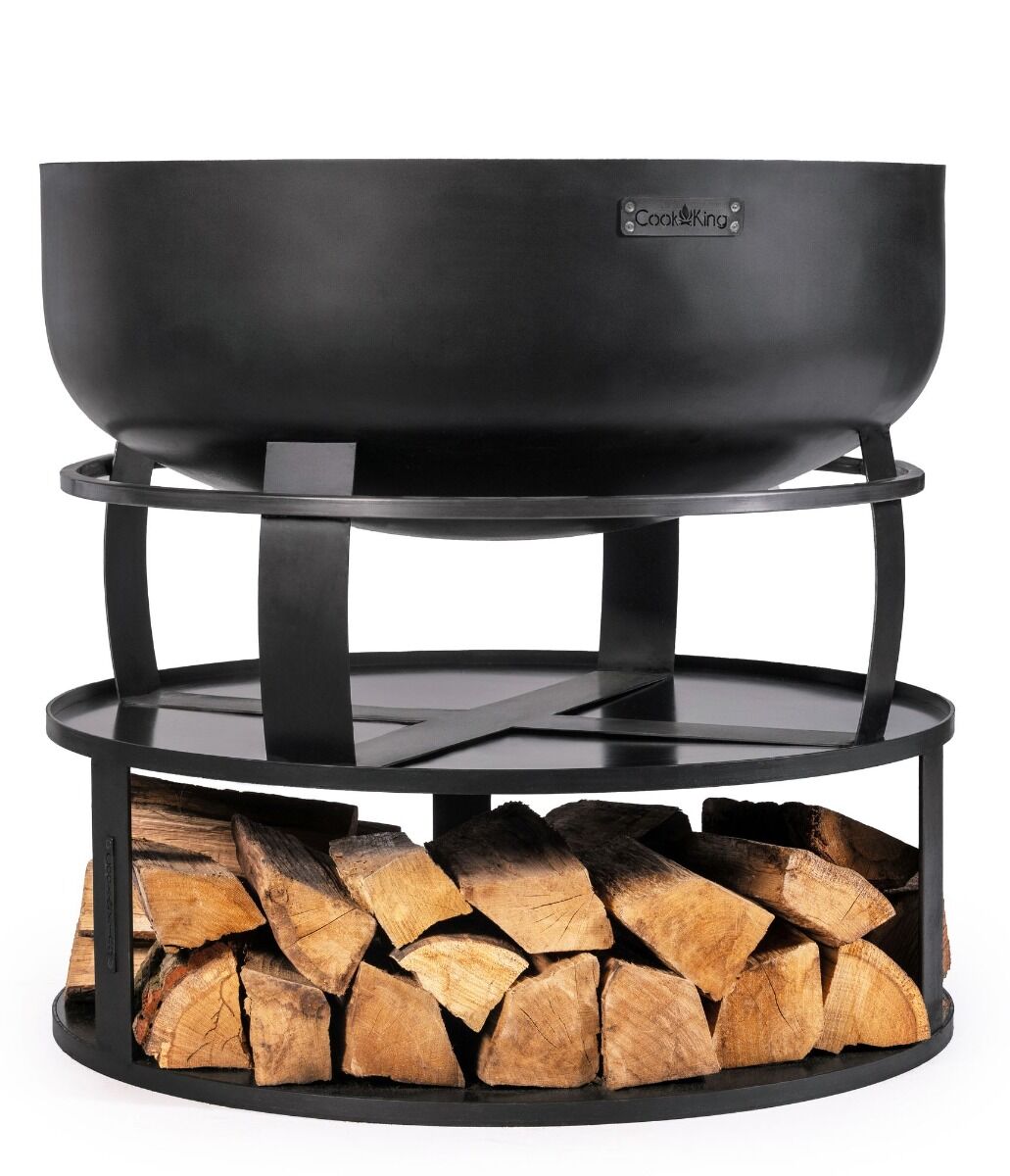 CookKing Feuerschale Sockel mit Holzaufbewahrung 62 cm