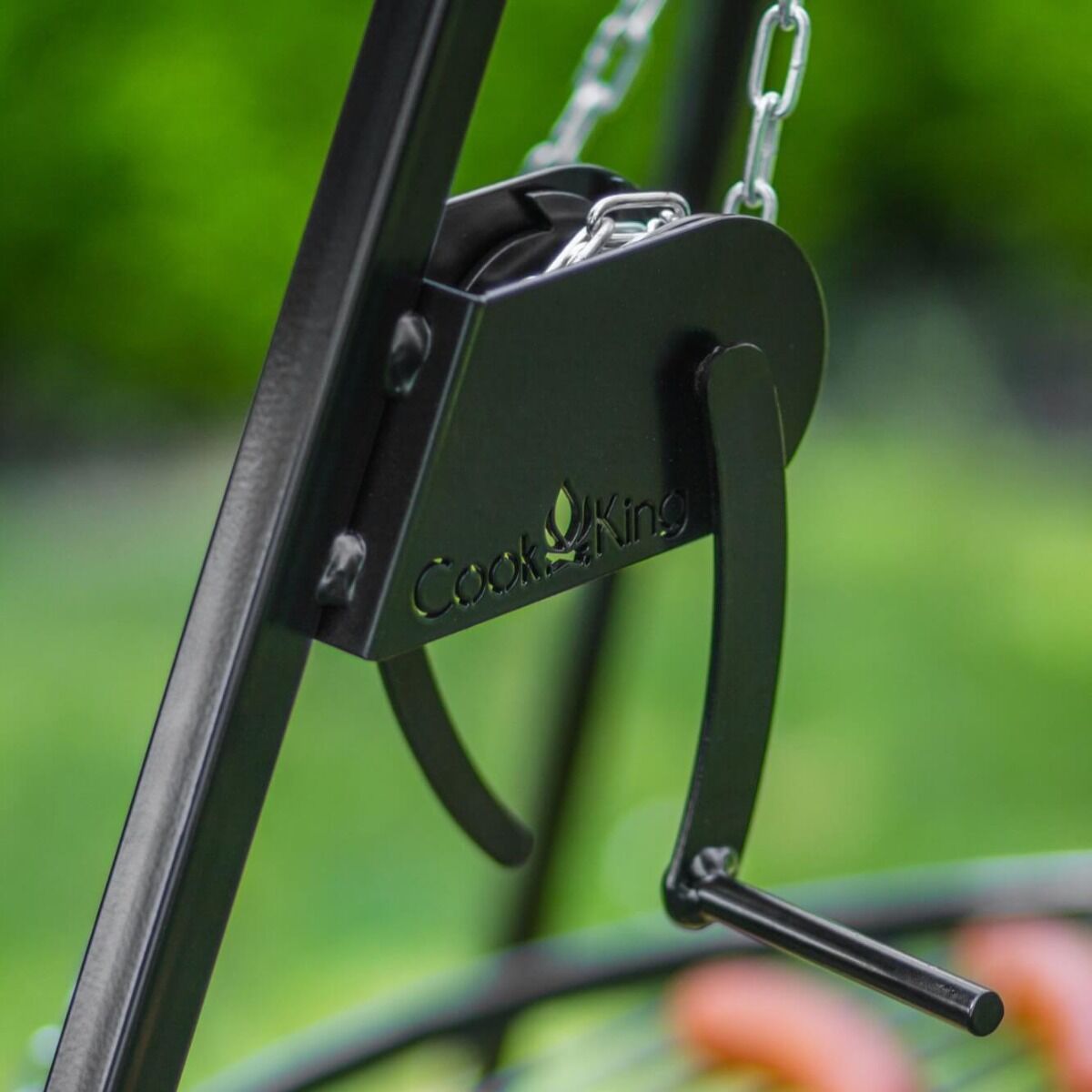 CookKing Stativ 180 cm mit Grillrost + Umlenkrolle