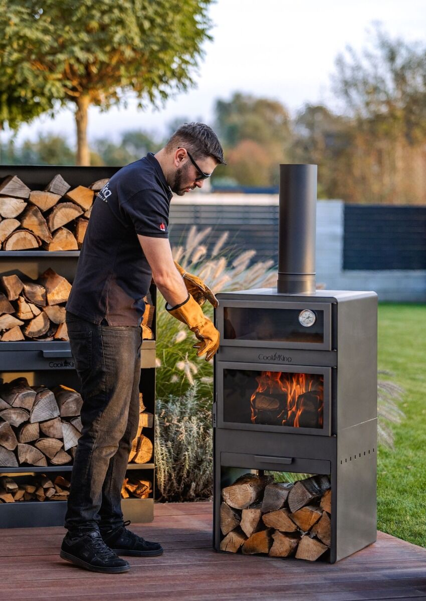 CookKing Vento Gartenkamin mit Backofenfunktion und Doppelverglasung