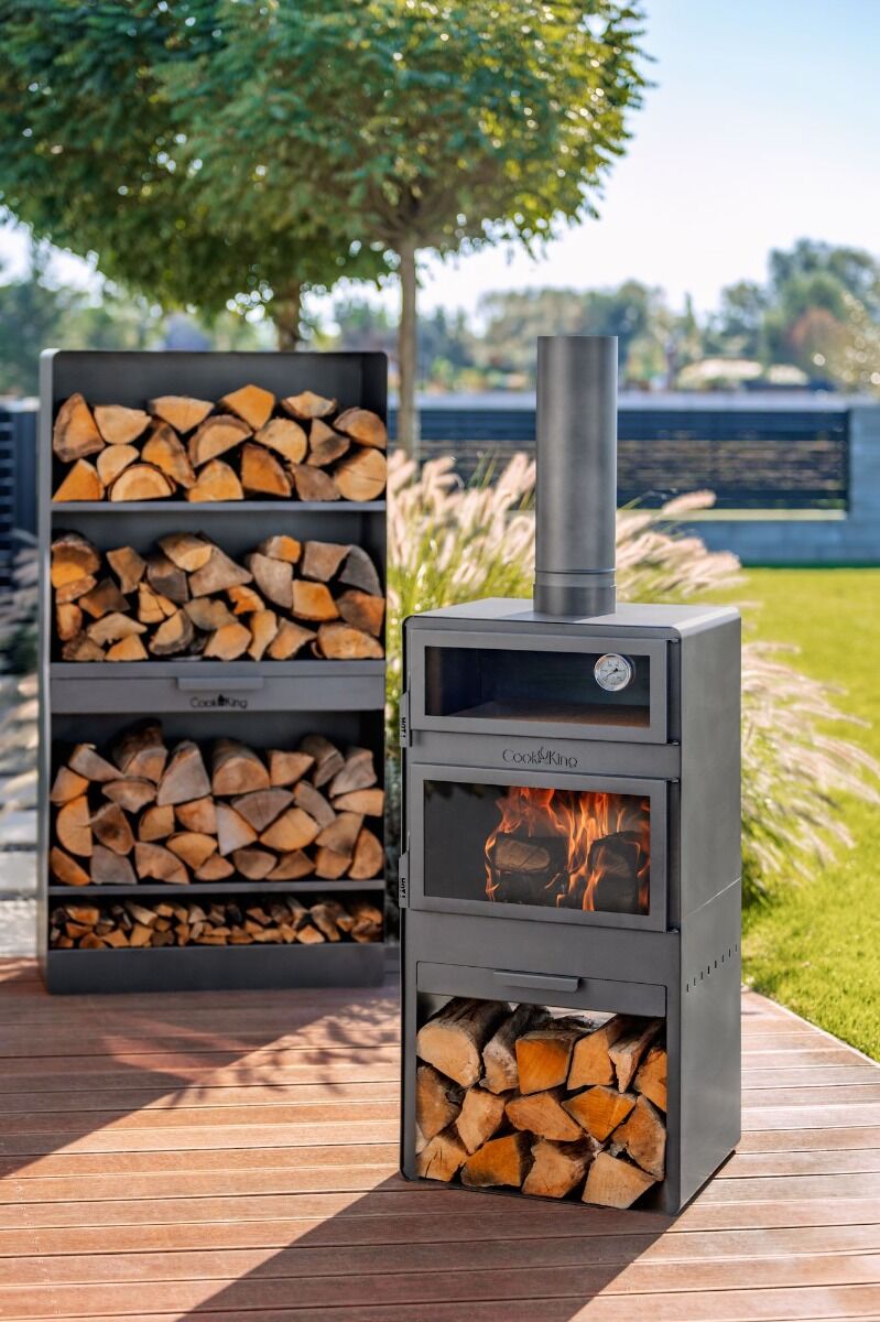 CookKing Vento Gartenkamin mit Backofenfunktion und Doppelverglasung