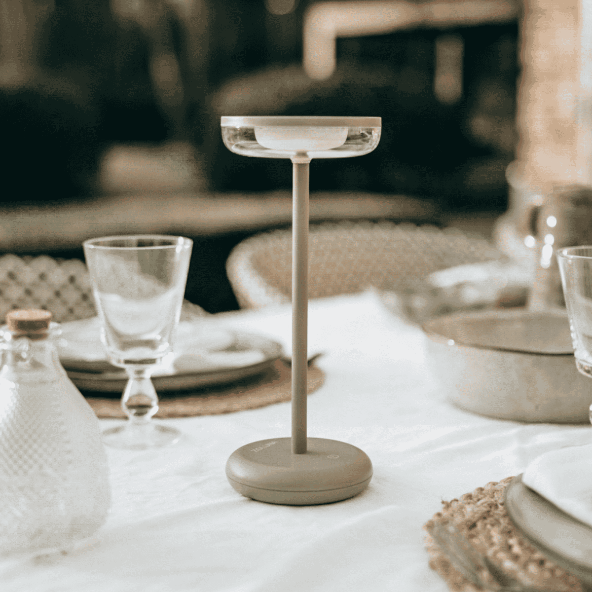 ZOLUNA Solar-Tischleuchte Bobbie cappuccino