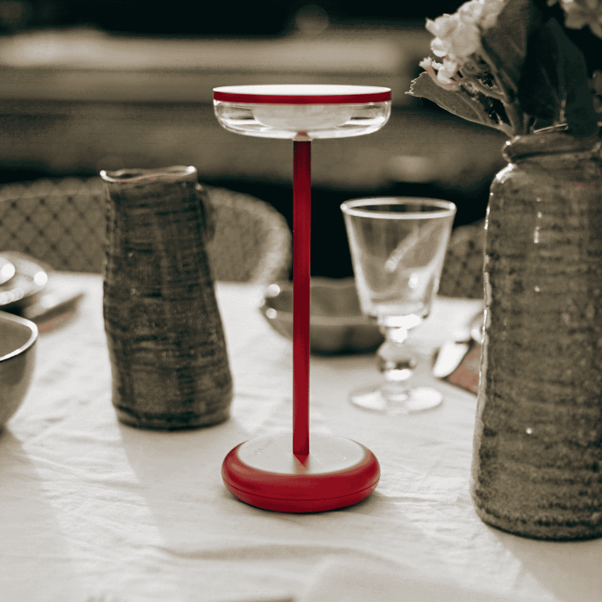 ZOLUNA Solar-Tischleuchte Bobbie rot